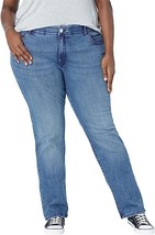 Lee Flex Motion Jean Women 24W Petite Blue Regular Fit Straight Leg Mid Rise NEW - £25.58 GBP