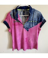 JAMIE SADOCK 1/4 Zip Polo Golf Tennis Pickleball Pink Blue Graphic Size M - $533.89 MXN