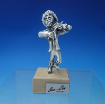 Judaica by Ben-Zion Israel Sterling Silver Sculpture Fiddler w/Stone Bas... - $286.11