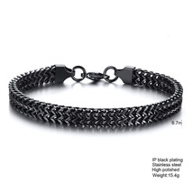Stylish Stainless Steel Bali Foxtail Chain Bracelet For Men Double Franco Link C - £12.34 GBP
