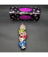 Christopher Radko Glitter Candy Cane Totem Pole Handpainted Blown Glass ... - $80.67 CAD