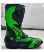 Racing Kawasaki Cowhide Motorbike Leather boots Ce Approved  - $150.00