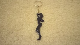 Black Painted Sexy Lady Keychain Bottle Opener 5&quot; Total Length USA SELLER - £9.58 GBP