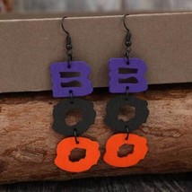 BOO Hollow Letter Wooded Earrings - $9.99