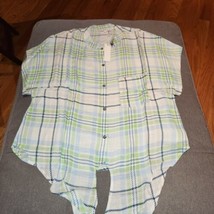 NEW Womens Olivaceous Knot front plaid crop top size Medium - £13.24 GBP
