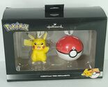Pokemon Christmas Tree Decorative Ornaments Pikachu &amp; Pokeball Hallmark NEW - $24.39