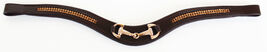 Horse English Padded Leather Dressage Bridle Browband w/ Snaffle Charm 8... - $24.74