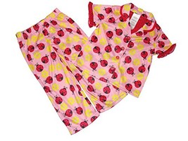 Toddler Girl&#39;s Satin Polyester Pink Ladybug and Floral Pajama Set - $9.74