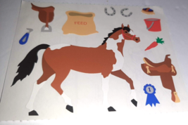 Vtg HORSE Mrs Grossman Activity Sticker Sheet 1 Mod Equestrian Tack - £4.74 GBP