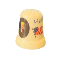Herbert Hoover 31st US President Thimble Franklin Mint Danbury figurine flag vtg - £15.55 GBP