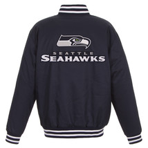 NFL Seattle Seahawks  Poly Twill Jacket Embroidered Patch Logos JH Design Navy - £111.90 GBP