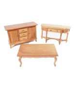 Miniature 1:12 Scale Light Oak Wood Living Room Console Coffee &amp; Sofa Table - $28.04 CAD