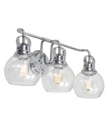 JONATHAN Y Shirley 24 in. 3-Light Metal/ Bubbled Glass Chrome Vanity Light - €63,54 EUR