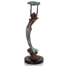 SPI Home Brass and Marble Mermaid with Tray Statue 15 Inches High - £187.76 GBP