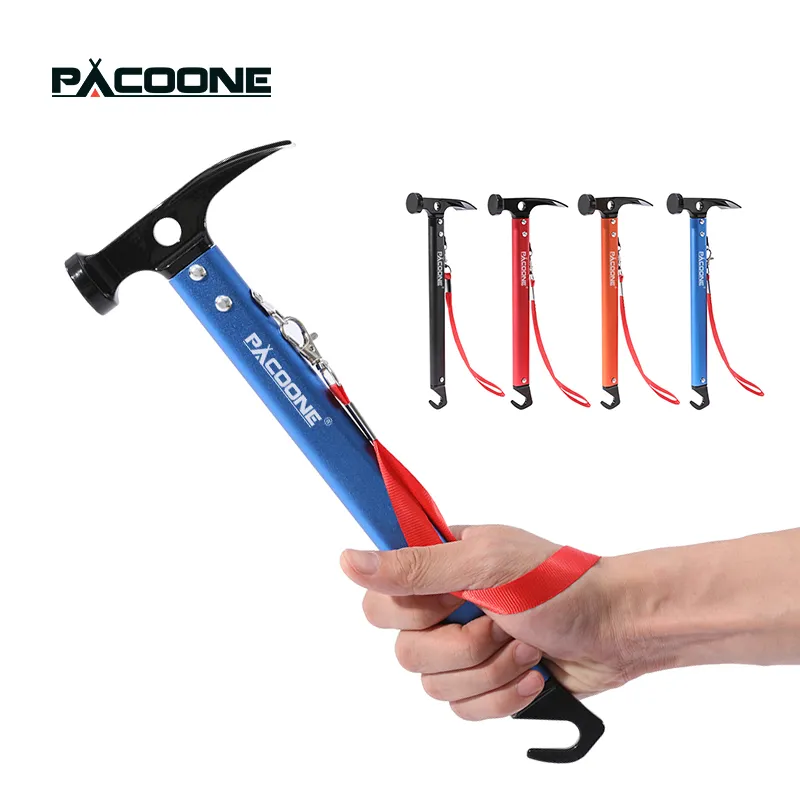 PACOONE Outdoor Survival Tool Camping Multifunctional Hammer Pocket Multi Tools - £19.55 GBP