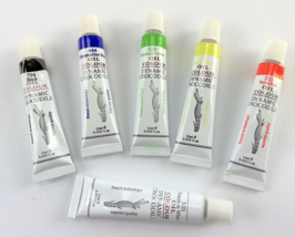 Dynamic Crocodile Oil Paint Set Six 12ml Tubes Artist Quality Rainbow Pigments - $6.99