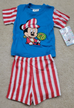 Vintage Disney Babies Size 6-9 Months Baby Mickey 2 Piece Rare Red Blue ... - £25.75 GBP