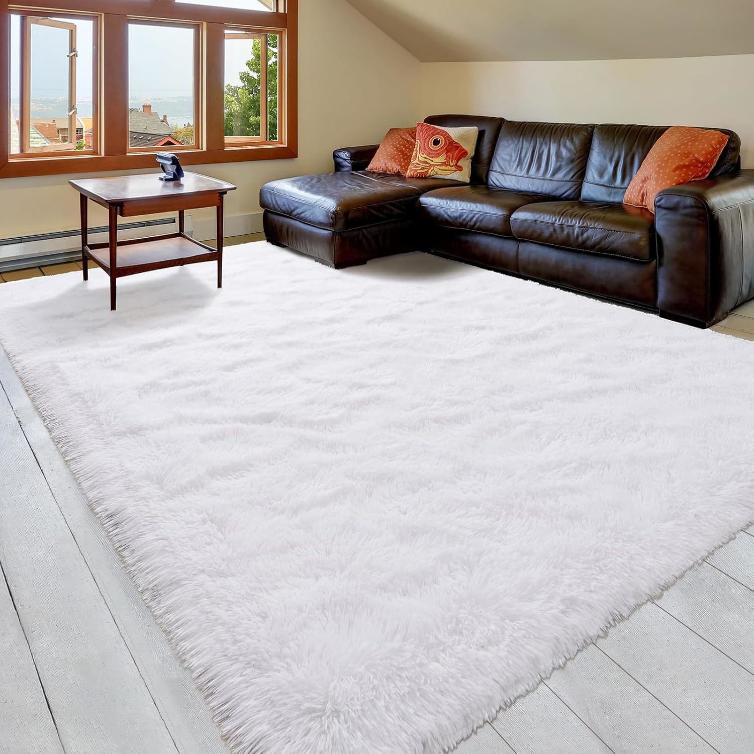 Pacapet Fluffy Area Rugs, White Shag Rug For Bedroom, Plush Fur Rugs, 4 ... - $36.92