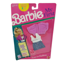 Vintage 1989 Mattel Barbie Doll My First Fashions 9265 Pink Coat Shirt Skirt Nos - £21.61 GBP
