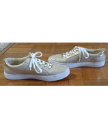 LIZ CLAIBORNE LC WARWICK GOLD MAN MADE LACE WOMENS SNEAKERS SHOES FLATS 10M - £8.69 GBP