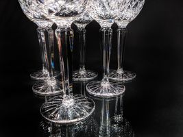 Faberge Clear Crystal Goblet Glasses Set of 6 image 8