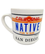 Vintage California Native San Diego License Plate Coffee Mug Tea Cup - £6.91 GBP