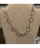 Northcrest Gold Tone Circle Chain Link Long Fashion Necklace Hypoallergenic - £18.38 GBP