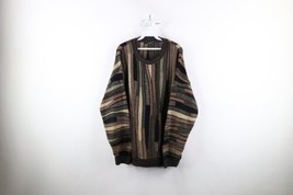 Vtg 90s Coogi Style Mens XL Ed Bassmaster Rainbow Striped Knit Cosby Sweater USA - £77.73 GBP