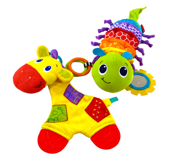 Infantino Hug Tug Musical Bug Caterpillar Toy and Bright Starts Giraffe Teether - $12.49
