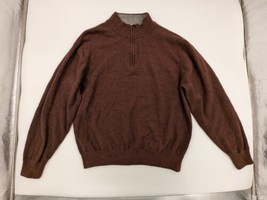 Peter Millar Wool Cashmere Blend 1/4 Zip Chocolate Brown Sweater Men&#39;s S... - £37.98 GBP