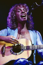 Peter Frampton 1970&#39;S Pose In Open Blue Shirt Playing Guitar 24X36 Poster - £23.97 GBP