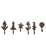 Pack of 6 Cast Iron Marine Sea Horse Anchor Lighthouse Starfish Shell Wa... - $37.90 CAD