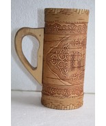 Handmade Birch Bark Beer Stein Wooden Mug Cup 7&quot; Home Bar Decor - £29.60 GBP