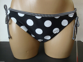 New Hula Honey Jr&#39;s Swimsuit Bikini Bottom Side Tie Black w/ White Dot XS - £7.76 GBP