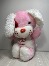 Vintage MTY International plush puppy dog pink Valentine&#39;s Day hugs and ... - £15.58 GBP