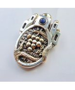 FRANK MEISLER JERUSALEM VINTAGE 925 STERLING SILVER GRAPES BROOCH NECKLACE - $3,140.39 MXN