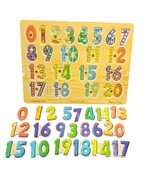 Melissa & Doug See & Hear Pre-School 21pc Wooden Number Puzzle With Sound Works - £9.20 GBP