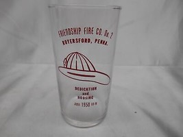Old VBtg 1950 FRIENDSHIP FIRE Co No. 2 ROYERSFORD, PENNA. PA. DRIBK GLAS... - $29.69