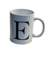 Royal Norfolk White Ceramic Personalized Letter E Coffee Mug 16 oz - £13.91 GBP