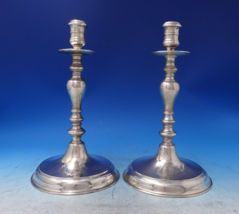 Kalo Sterling Silver Candlestick Pair Handwrought with Family Crest (#7177) - £3,952.85 GBP