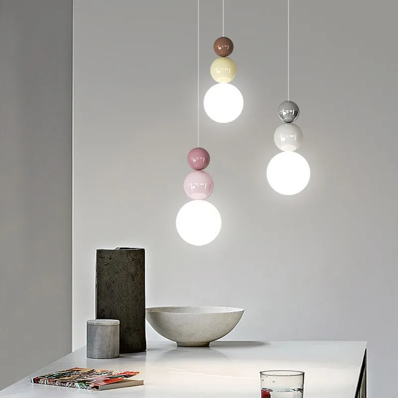 Nordic Pendant Light Modern LED Hanging Lamp Cream Style Indoor Lighting... - £29.86 GBP+