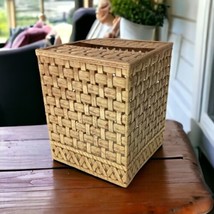 Vintage Gold Metal Tissue Box Cover Woven Ormulu Hollywood Regency Baroque MCM - £40.18 GBP