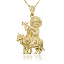 14K Solid Gold Lord Krishna Hindu Pendant Necklace - Yellow, Rose, or White Gold - £245.33 GBP+