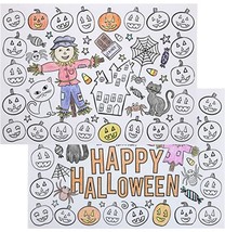 Color Your Own Placemats Halloween 22 PC Double Sided - £6.72 GBP