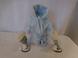 American Girl Doll Pastel Blue Snow Flurry Coat and Snow Boots - £22.72 GBP