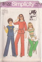 SIMPLICITY VINTAGE PATTERN 8122 SZ SM 7 &amp; 8 CHILD&#39;S PULLOVER TOP AND PAN... - £3.08 GBP