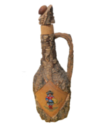 14&quot; Tall Wooden Wine Bottle W/Cork Stopper Top Empty Made In Portugal - $24.75