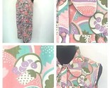 1960s Sears Comfort Coat House Dress Size 14 Psychedelic Pink Pearl Snap... - $32.95