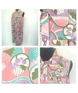 1960s Sears Comfort Coat House Dress Size 14 Psychedelic Pink Pearl Snap... - £25.95 GBP