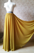 Yellow Rust Maxi Chiffon Skirt Women Summer Custom Plus Size Chiffon Skirt